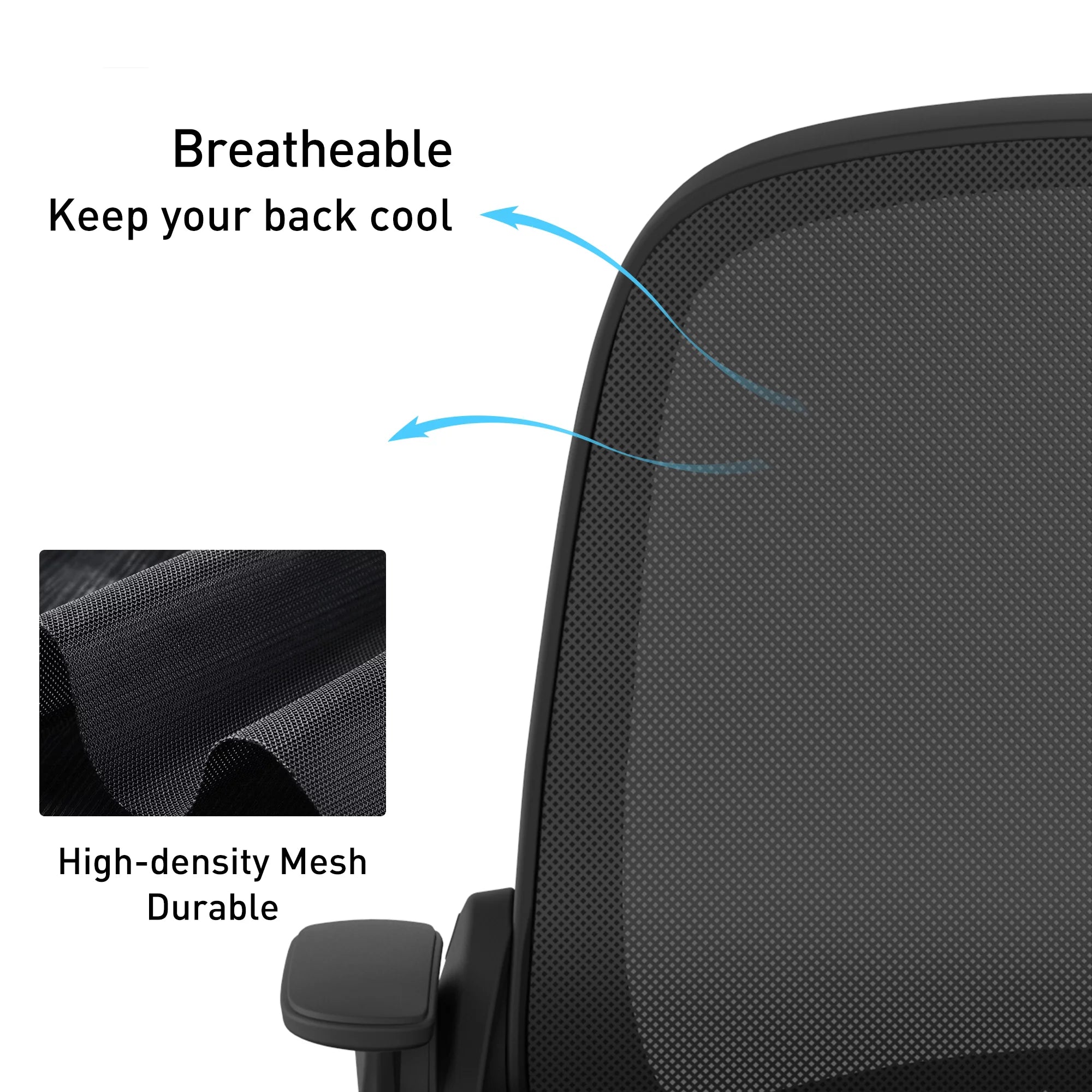 Hbada Office Task Desk Chair with Flip-up Arms and Adjustable Height, Black M65125