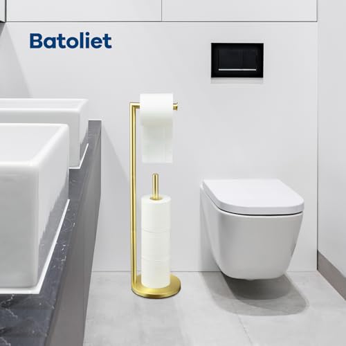 Bathroom Toilet Paper Holder Stand with Storage Y372607