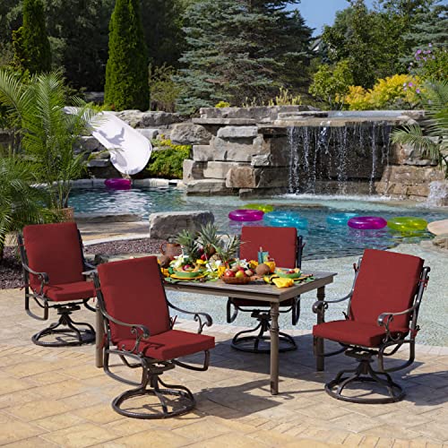 ARDEN Outdoor Dining Chair Cushion 20 x 20 in Weather-Proof Fade Resistant Sapphire Blue J523