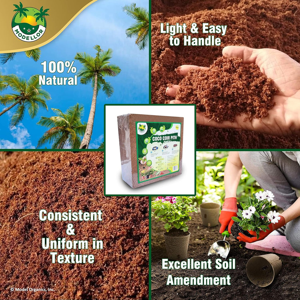 Coco Coir Brick 10 lb. Organic pH Balanced for Gardening T7598