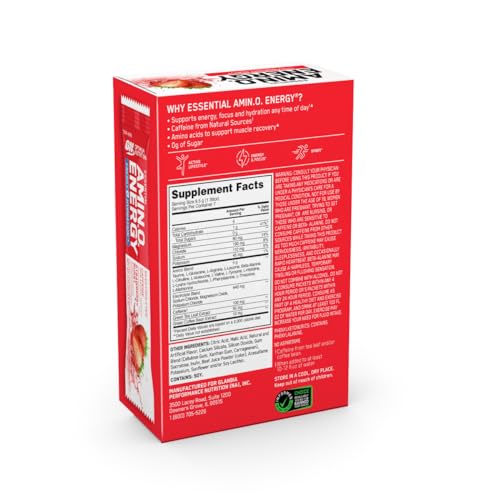 Optimum Nutrition Amino Energy Plus Electrolytes Stick Packs, Strawberry, 7 Count E944106