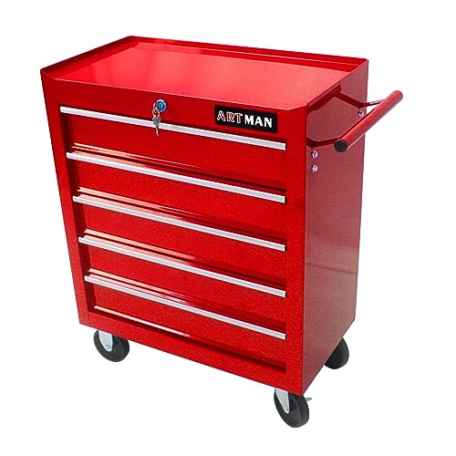 5-Drawer Rolling Tool Cart with Wheels, Black V51953