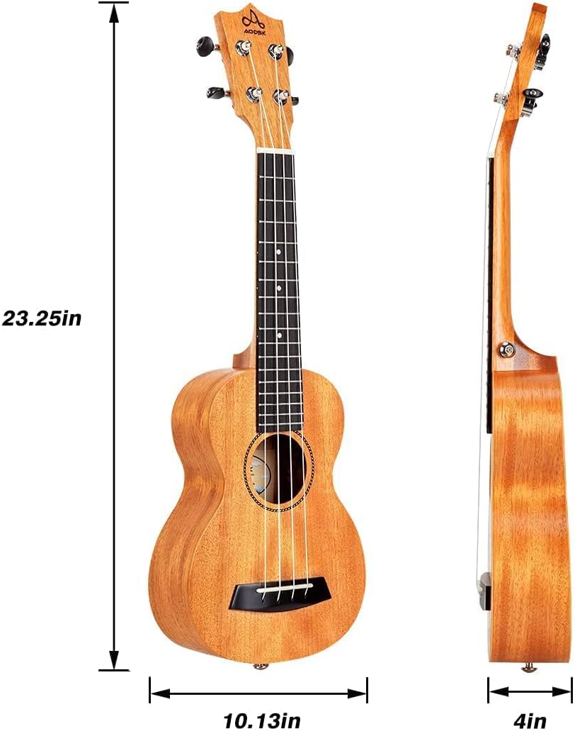 Mahogany 21 Inch Soprano Ukulele Starter Kit with Folding Stand J5304