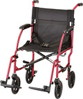 NOVA Medical Products Ultra Lightweight Transport Chair, Red, 1 Count