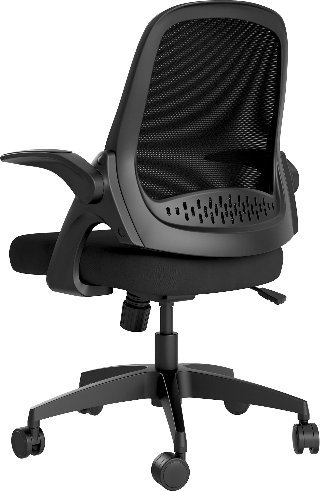 Hbada Office Task Desk Chair with Flip-up Arms and Adjustable Height, Black M65125