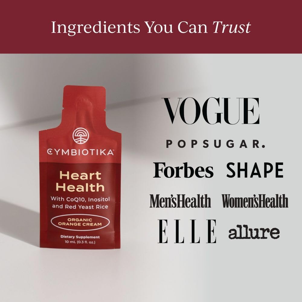 CYMBIOTIKA Heart Health Supplement with CoQ10, Red Yeast Rice & Inositol, 30 Pack D6292
