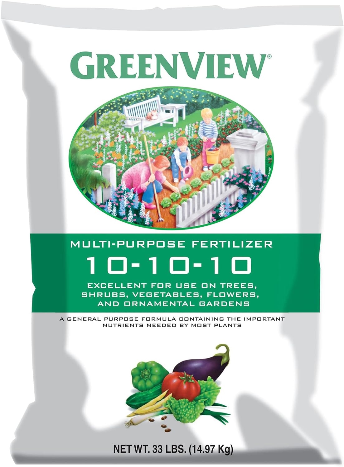 GreenView 2129872 Multi-Purpose Fertilizer, 33 lb bag - NPK 10-10-10