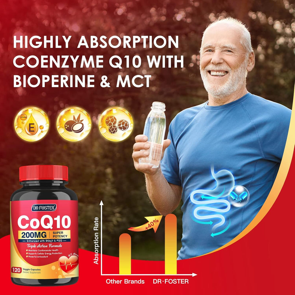 CoQ10 200mg with PQQ & Shilajit - 120 Veggie Capsules H886