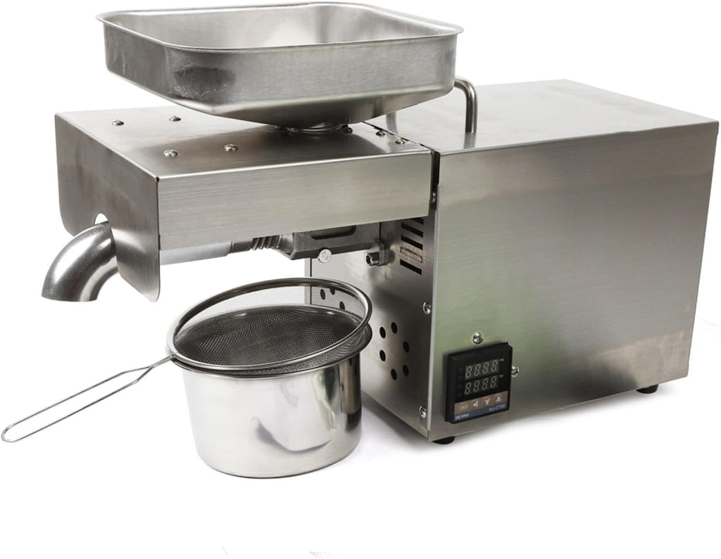 1500W Oil Press Machine Oil Expel, Stainless Steel Electric Automatic Cold Hot with Intelligent Control Panel/LCD Touch Screen/Food Grade Stainless Steel, Oil Extractor