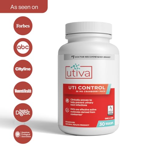 Utiva Cranberry PACs 36mg – Urinary Tract Health Supplement, 30 Vegi Capsules Q2669