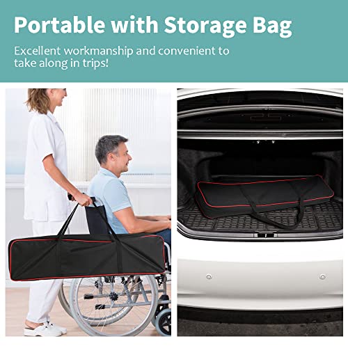 Adjustable Wheelchair Ramp 6FT Telescoping Portable Aluminum Non-Skid with Storage Bag (2 Pack) P4010