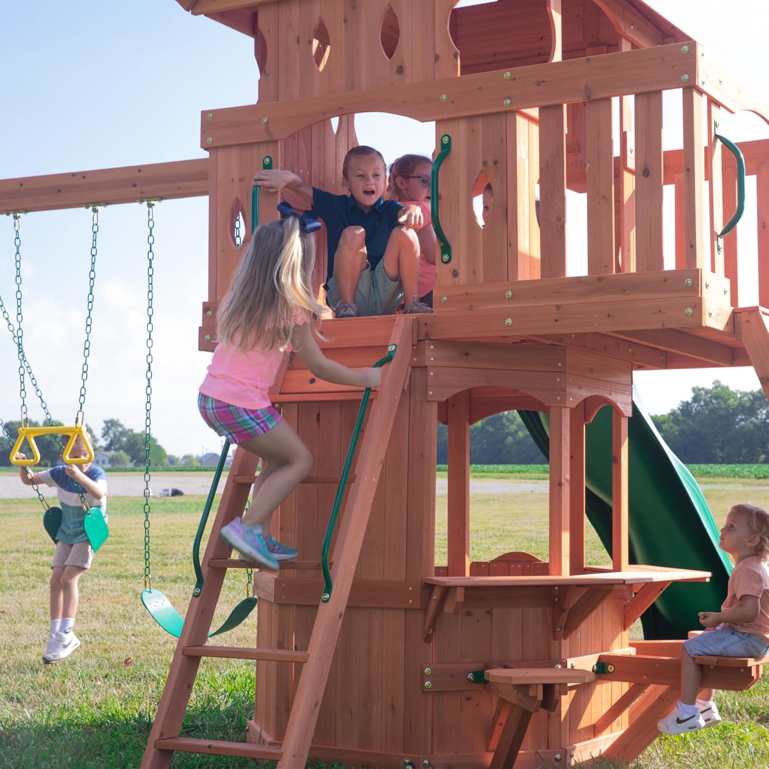 Backyard Discovery Woodland All Cedar Wood Playset Swing Set N513