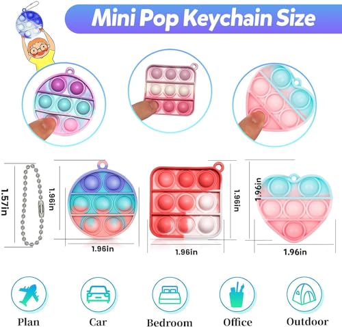 100pcs 2in Random Pop Bubble Fidget Sensory Toys for Party Favors and Classroom Prizes C85574