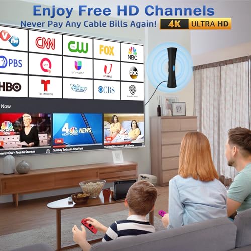 TV Antenna for Smart TV, 920+ Miles Range, Indoor Outdoor, 4K 8K HD with Amplifier K9560