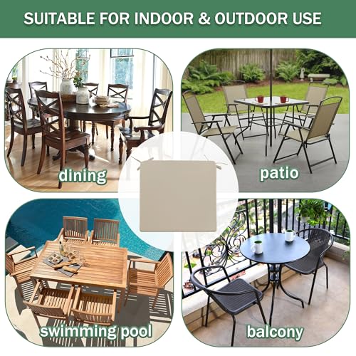 Outdoor Chair Cushions Set of 4, Waterproof Patio Seat Cushions with Ties, Black A5741