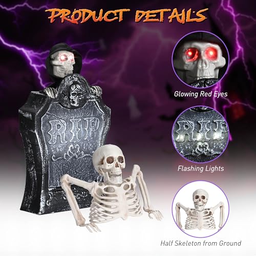 AW Halloween Prop Zombie Groundbreaker with Sound & LED Eyes Z407