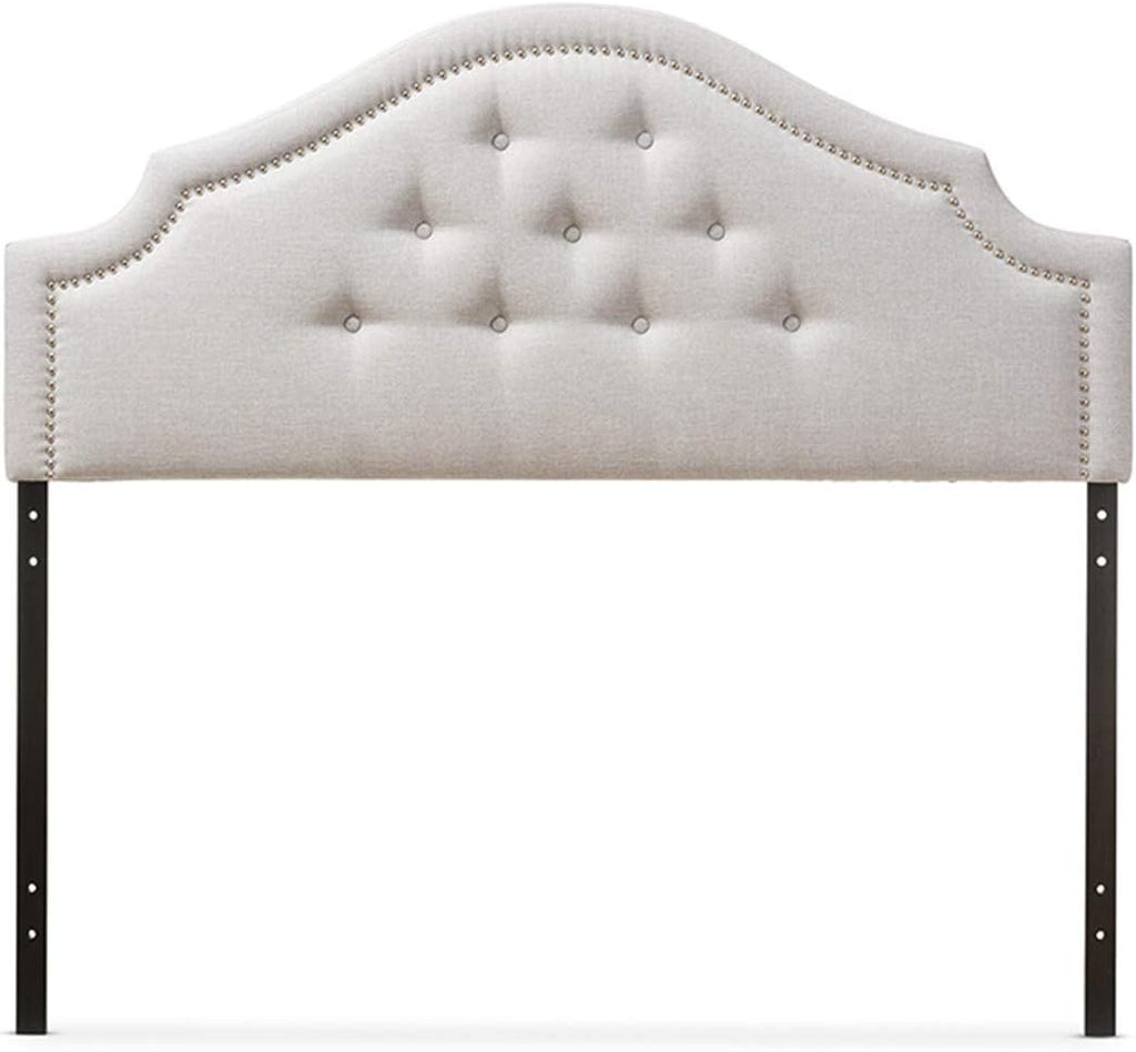 Baxton Studio Cora Upholstered Full Headboard in Grayish Beige