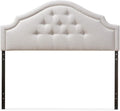 Baxton Studio Cora Upholstered Full Headboard in Grayish Beige