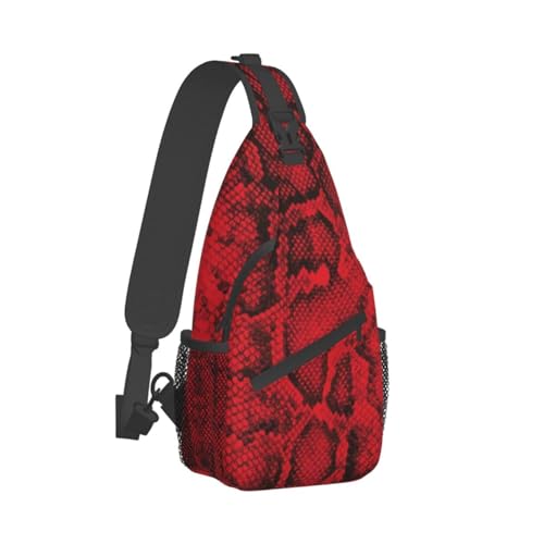 Snakeskin Crossbody Bag Shoulder Backpack Sling Chest Daypack C2256