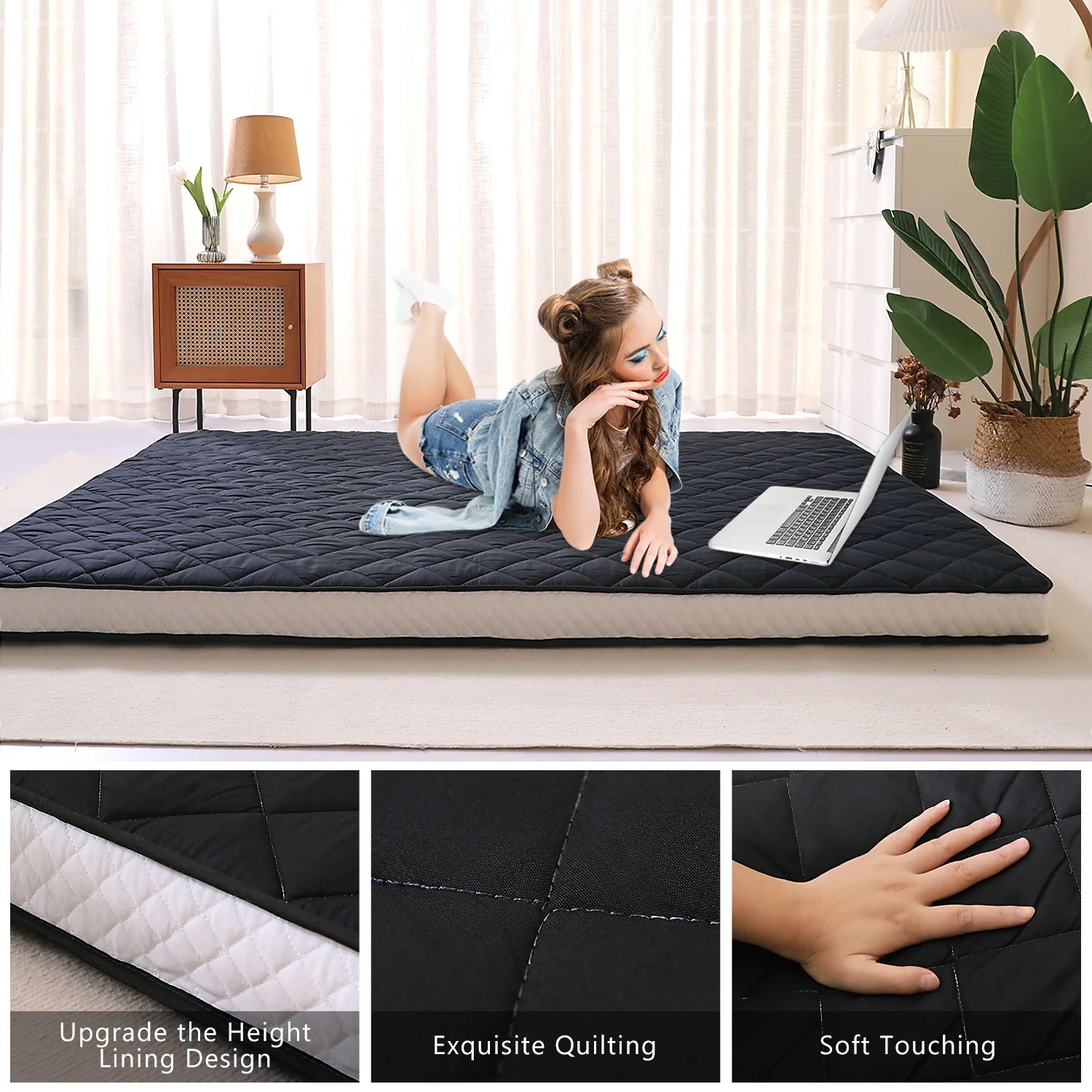 SLSY Futon Mattress, Extra Thick Padded Japanese Floor Mattress N509
