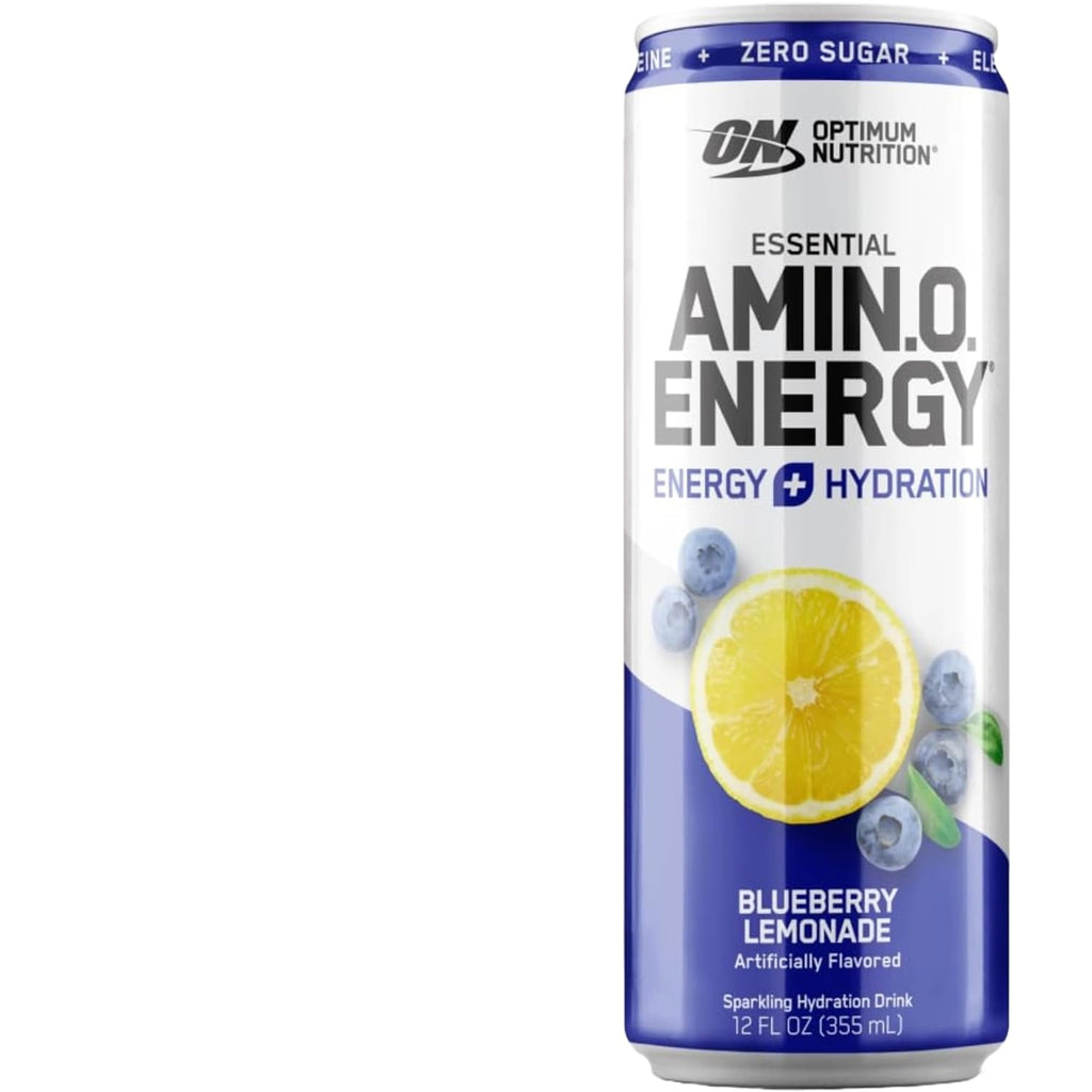 Optimum Nutrition Essential Amino Energy + Electrolytes Sparkling Hydration Drink, Blueberry Lemonade, 12 Fl Oz Pack of 7 B9028