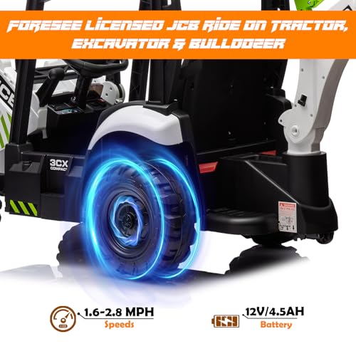 12V JCB Licensed Ride On Tractor Truck with Excavator, Bulldozer & Remote Control N831