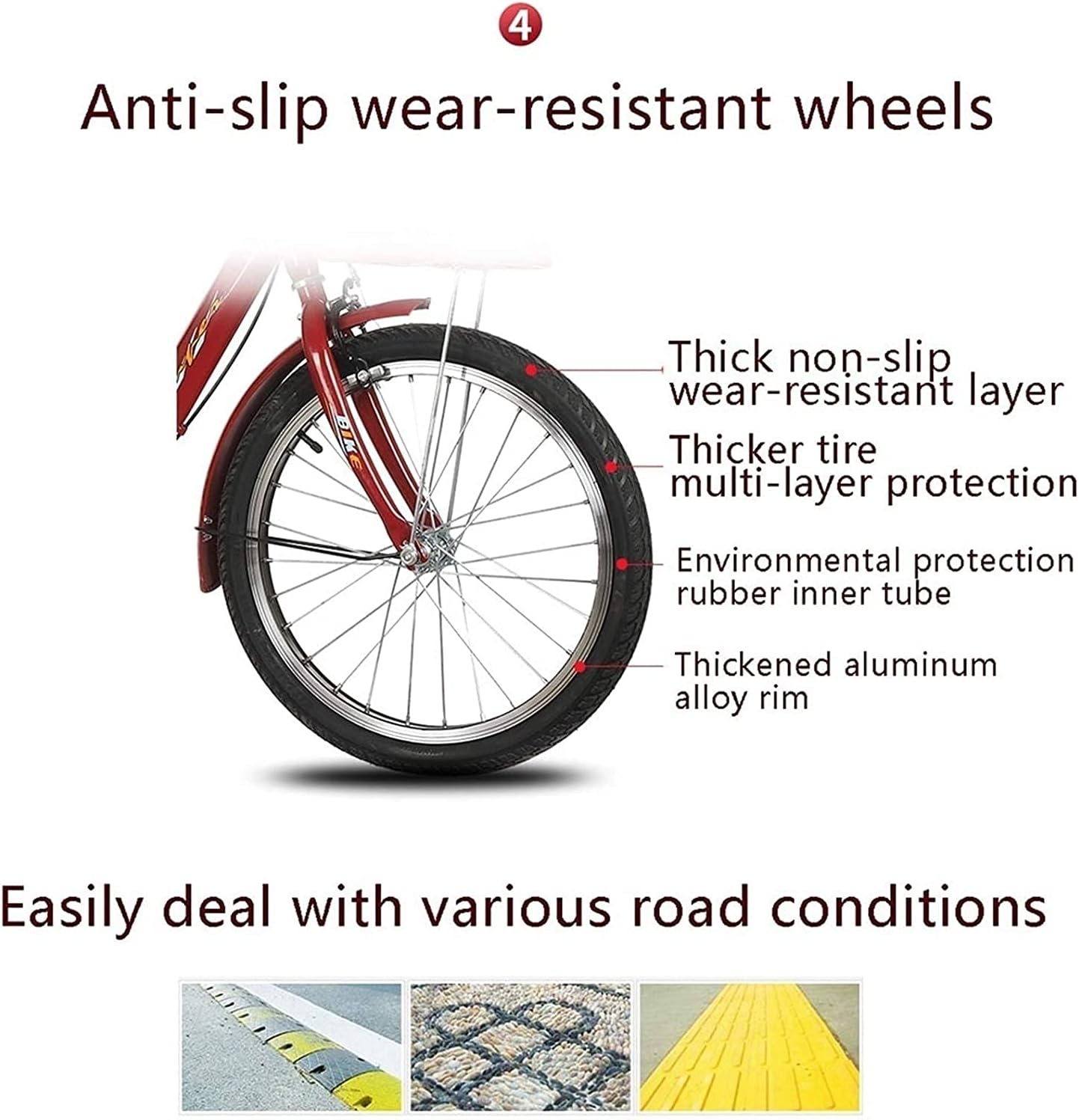 Adult Tricycle 3 Wheel Bike for Adults with Large Basket I38416