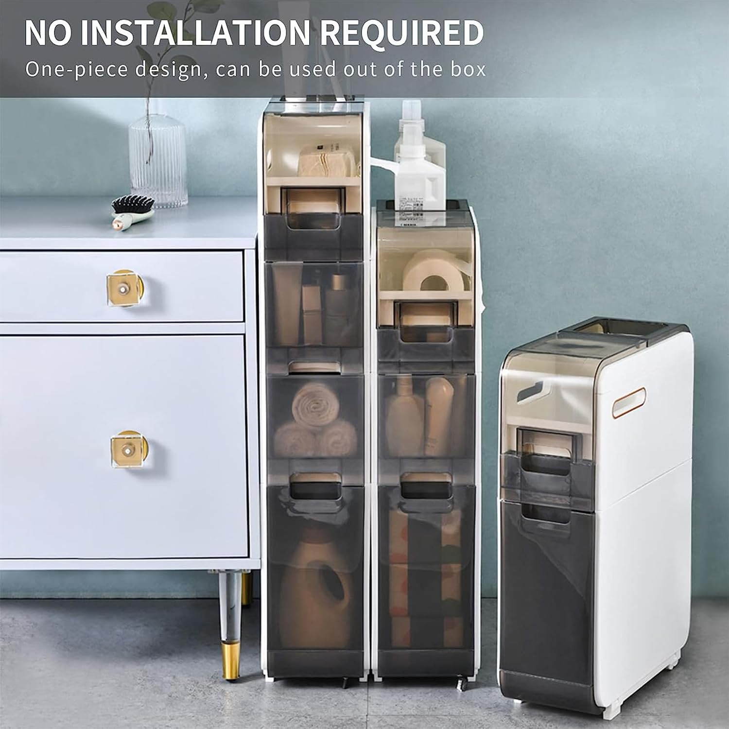 Floor-standing Bathroom Storage Cabinets 2/3/4-layer Vertical L760112