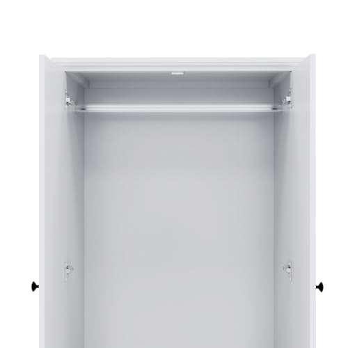 Wood Armoire Wardrobe with 4 Doors and Mirror X45391