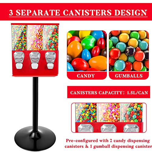 Treela Black Commercial Triple Head Candy Vending Machine with Stand G919968