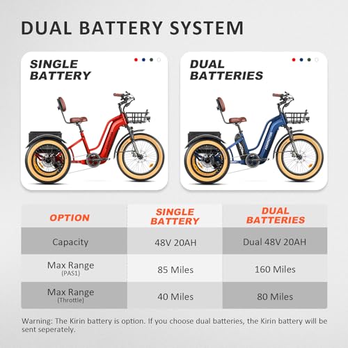 ADDMOTOR Electric Trike for Adults, 750W Rear Motor, 48V 20AH/40AH J984919