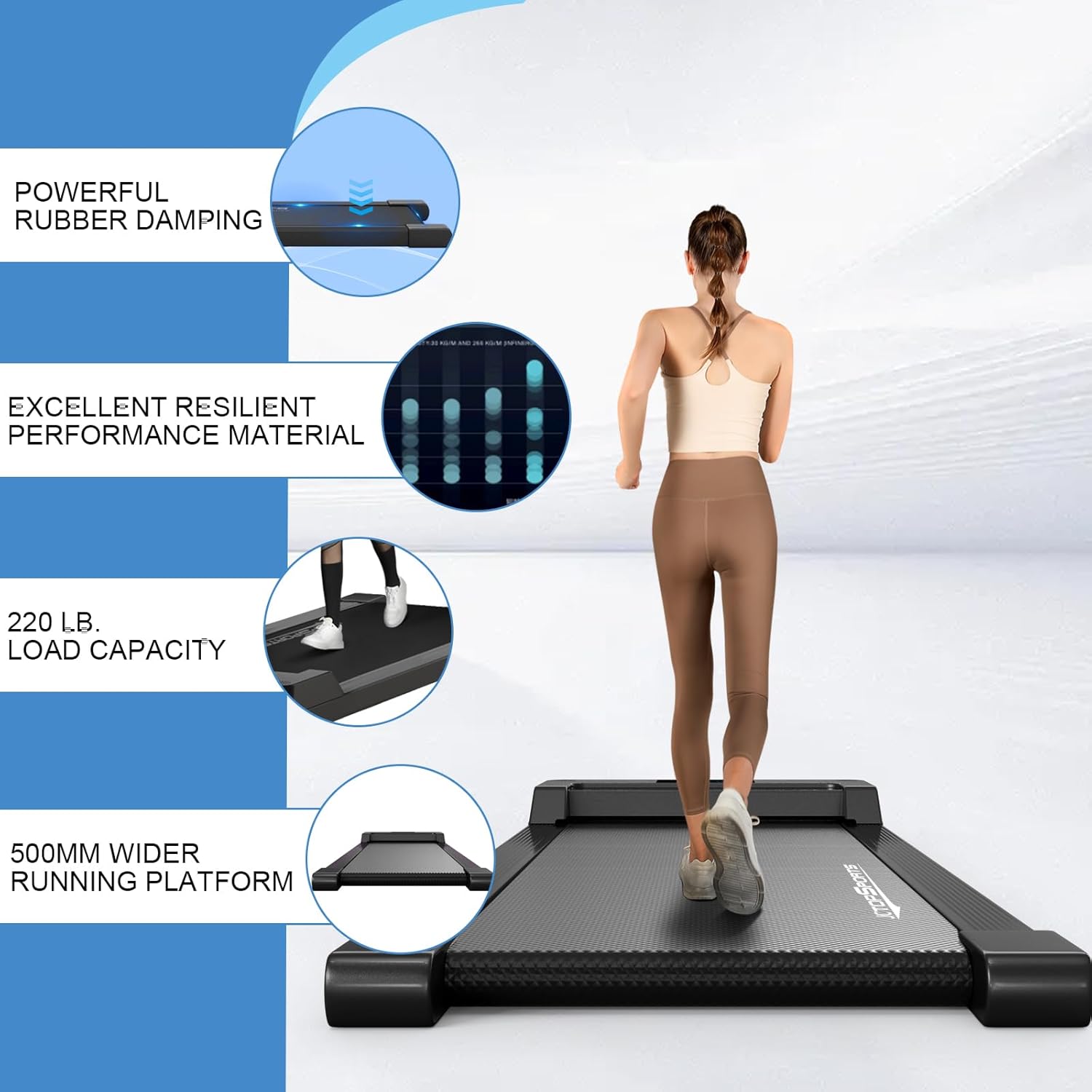 2 in 1 Portable Walking Pad Treadmill with Remote Control, LED Display H663