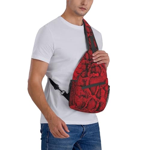 Snakeskin Crossbody Bag Shoulder Backpack Sling Chest Daypack C2256