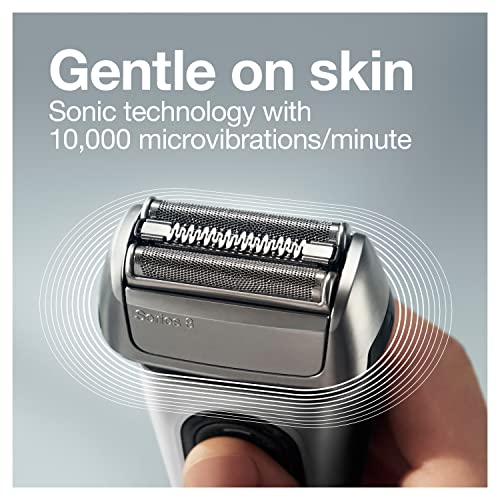 Braun Series 8 8457cc Electric Foil Shaver for Men with Precision Beard Trimmer, Galvano Silver C650125