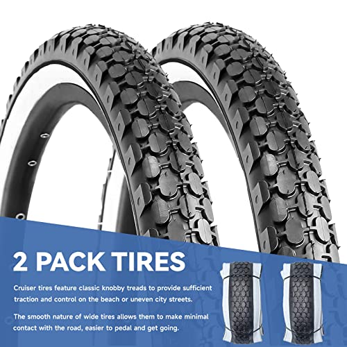 Hycline 2 Pack Bike Tire 24/26x2.125 Inch Folding Replacement Tire D299