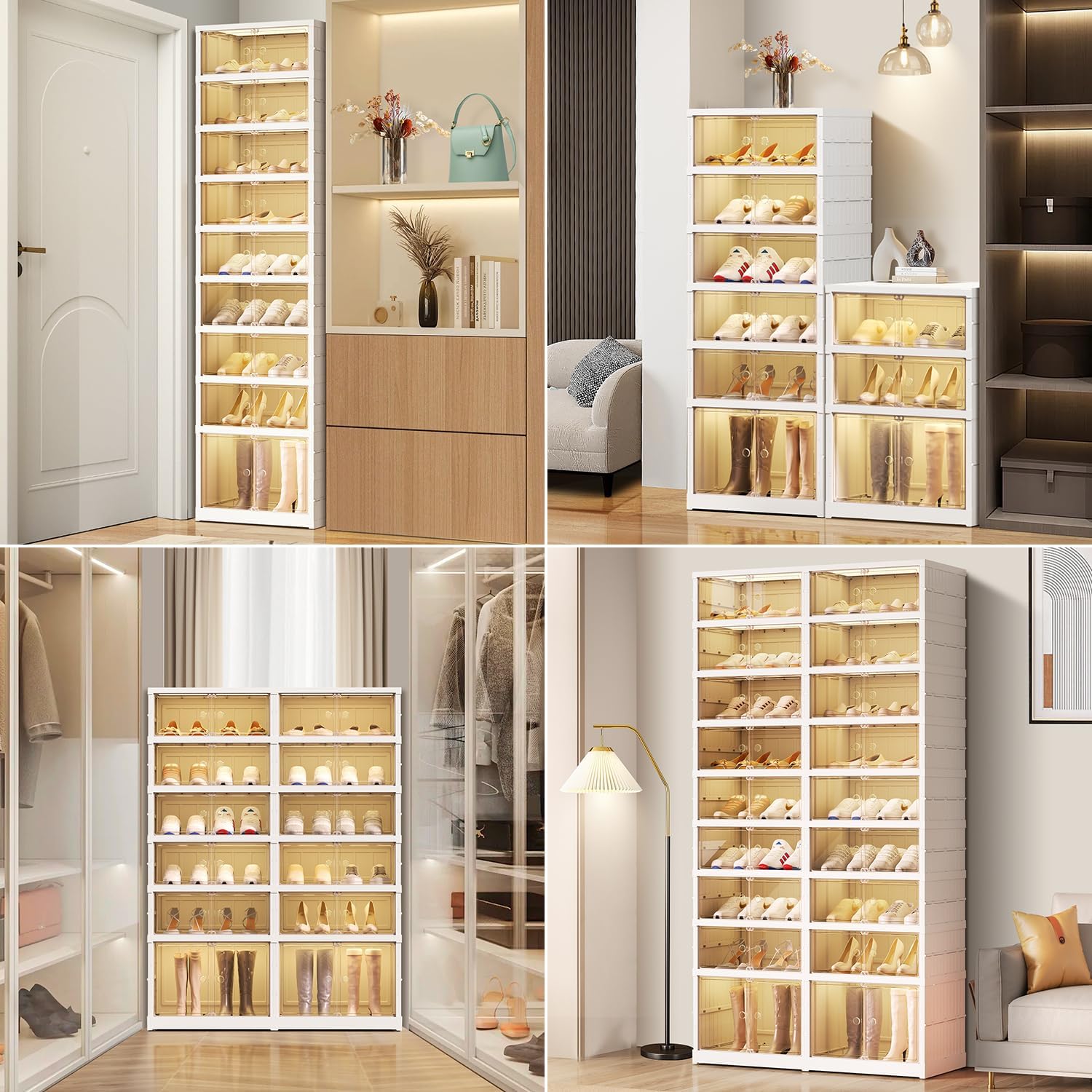 9 Tier Foldable Shoe Rack Organizer for Closet, 18-36 Pairs H289757