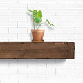 Fireplace Mantel, Rustic, Shelf, Floating Mantle, Real Wood, Beam, URBANDI (Brown, 60Lx6Hx8D)
