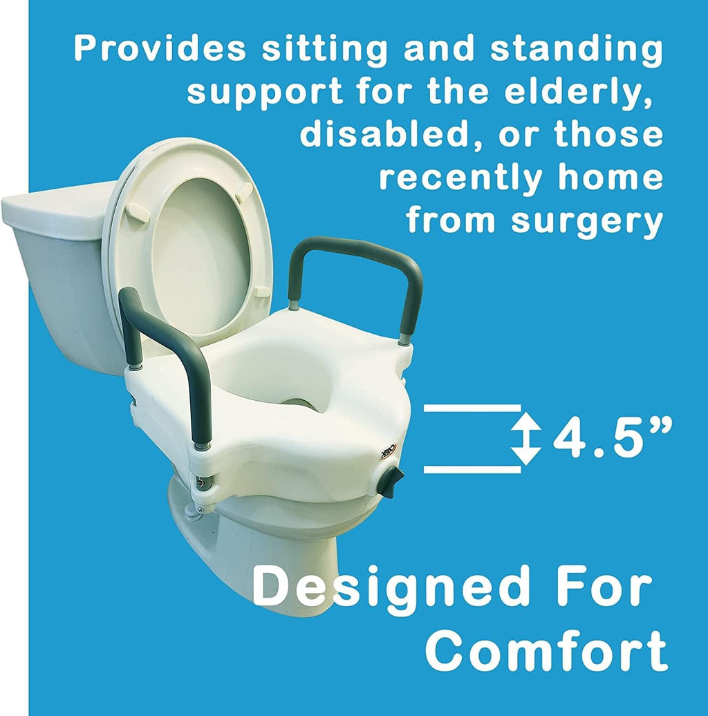 Carex E-Z Lock Raised Toilet Seat with Adjustable Handles V153