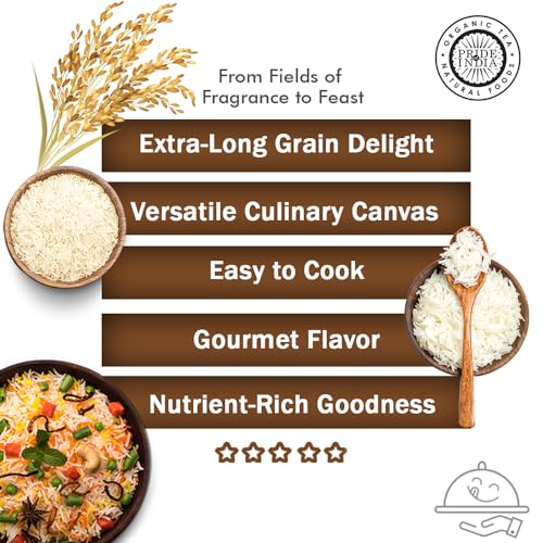 Pride Of India Extra Long Indian Golden Basmati Rice, Parboiled Sella, 1.5 Pound Jar N1195