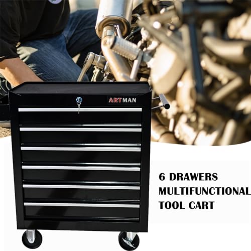 5-Drawer Rolling Tool Cart with Wheels, Black V51953