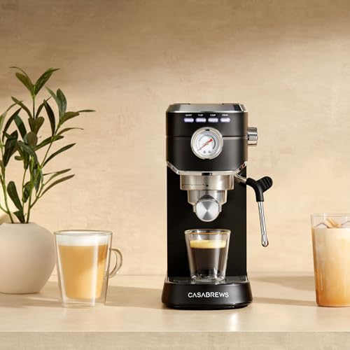 CASABREWS CM5418 Espresso Machine 20 Bar, Compact Espresso Maker with Milk Frother, Stainless Steel, Silver K680