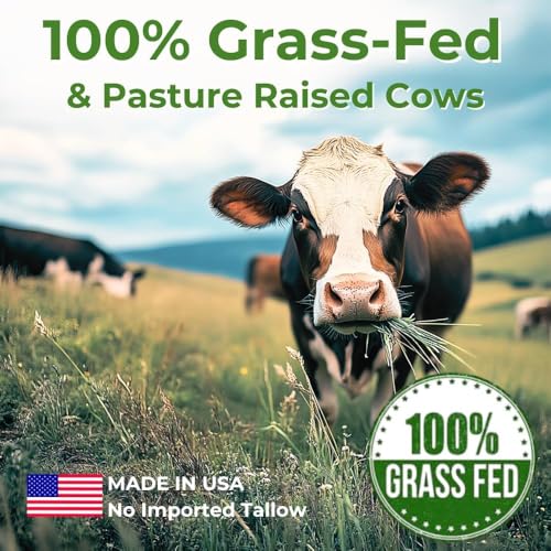 Organic Beef Tallow Balm for Skin with Jojoba Oil and Cocoa Butter, Unscented, 2.5 fl oz W37304