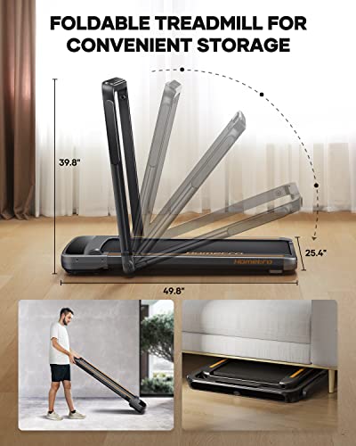 3.0HP Foldable 2 in 1 Treadmill with LED Touch Screens for Home W818772