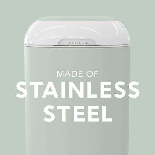 Diaper Genie Platinum Pail Stone Grey Stainless Steel with 1 Refill S8685
