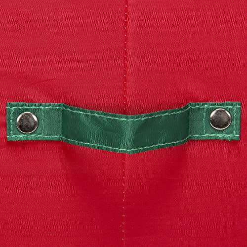 Household Essentials 552RED Medium Christmas Ornament Storage Box, Red with Green Trim C8029