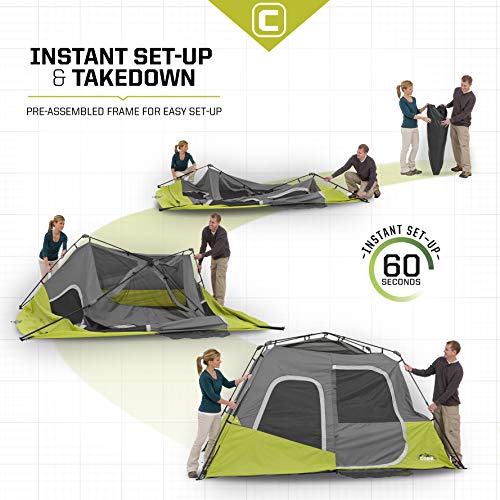 CORE Instant Cabin Tents 6 Person Family Pop Up Camping Tent R26561