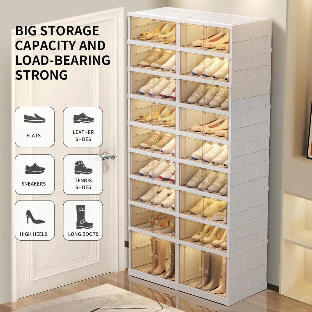 9 Tier Foldable Shoe Rack Organizer for Closet, 18-36 Pairs H289757