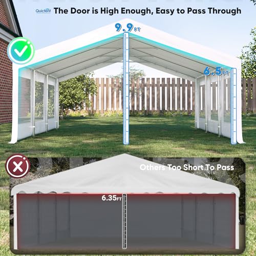 Quictent 20x20 Party Tent Heavy Duty Outdoor Canopy with Storage Bags M75972