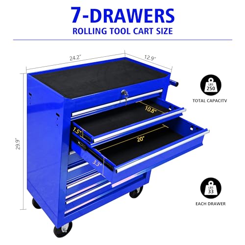 5-Drawer Rolling Tool Chest with Brake Casters, Black E95317