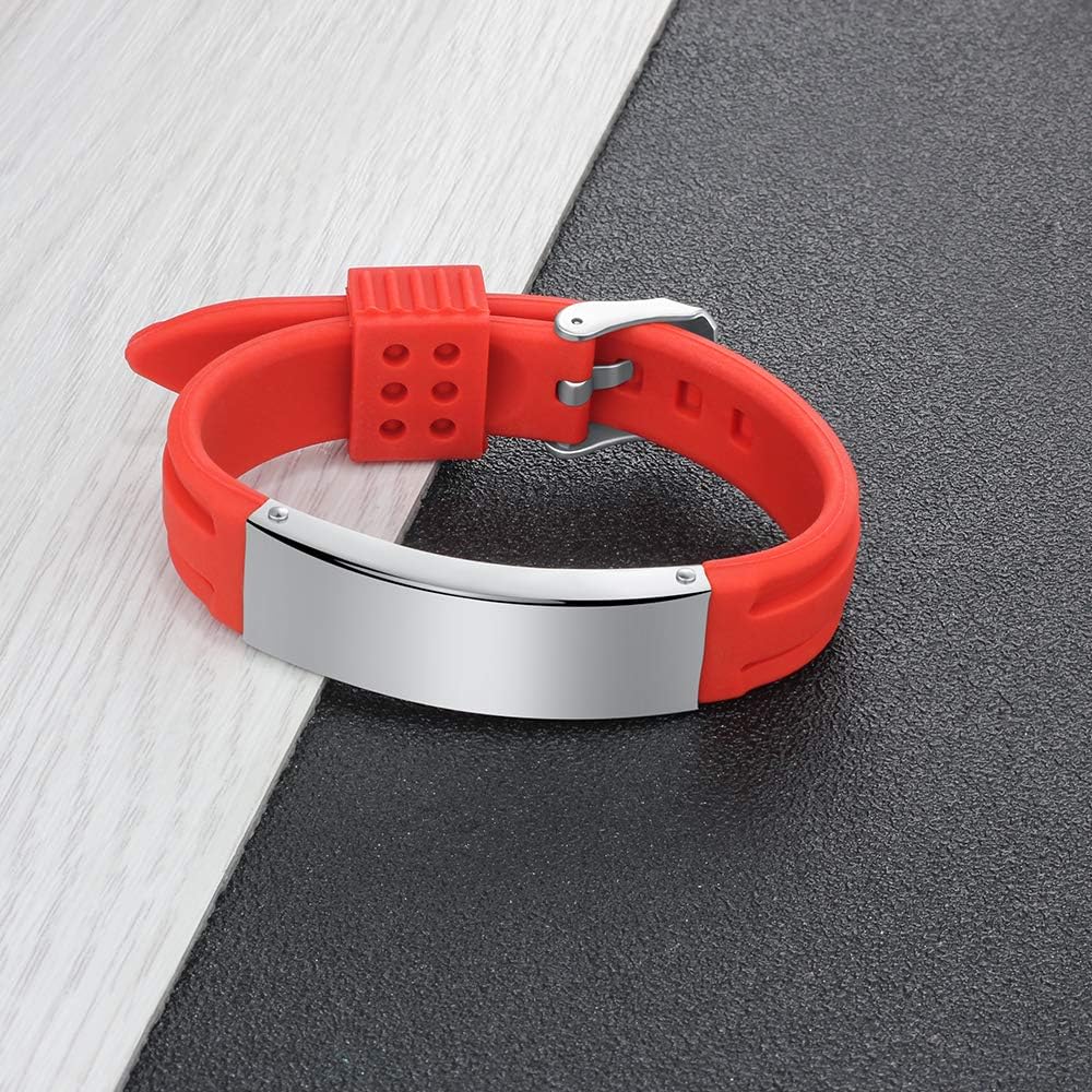 Waterproof Silicone Medical Alert Bracelet for Men Women P28402